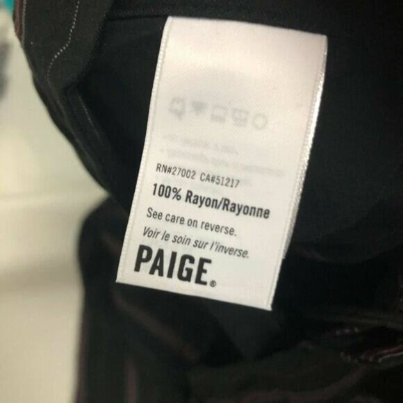 Paige NWT Womens 6 Black Currant Capuncine Hi Waist Wide Leg Stripe Pants - Picture 8 of 9